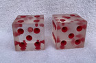 Vintage Custom Clear Acrylic 2    Square Dice With Red Pips
