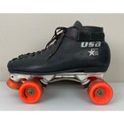 Vtg Riedell Usa Quad Leather Speed Roller Skates Vanguard Wheels Invader Plate 9