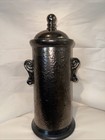 A Dark Glazed Studio Pottery Urn-like Vessel With Lid And Handles 16 5    Tall