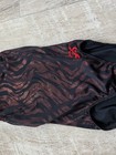 Gk Elite Gymnastics Leotard Racerback Red Black Shimmer Velvet Trim Cm