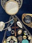 Costume Jewelry Wall Art Angel Framed Handmade Ooak 5 X 7  Blue Silver