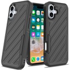 Iphone 16 Plus 6 7 In Lined Shockproof Dual Layer Hybrid Black black Cover Case