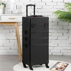 4-in-1 Aluminum Professional Makeup Train Case Trolley Cosmetic Case  Used