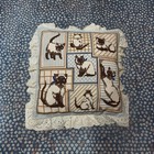 Finished Completed 14 x14   Cross Stitch Pillow Siamese Cat Patchwork Lace