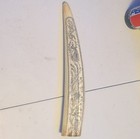 Scrimshaw Replica Walrus Tusk Reproduction Bone W  Ship   Bird Engravings
