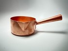 Antique Early 1900s French Solid Copper Hammered Lip Pot Mora Et Cie Paris Rare