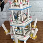 Lillian Vernon Easter Go Round 3 Tier 6 Candle Wood Rotating Carousel Windmill