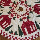 Vtg L l  Bean Quilted Christmas Tree Skirt 42  Country Village House Cabin Htf