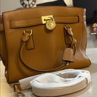 Nwt Michael Kors Brown Hamilton Traveler Large Leather Satchel