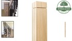 Square Red Oak Newel Post 3x48in Durabale Hardwood Indoor Staircase Modern
