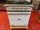 28    Lacanche Dual Fuel Range European Style White With Brass Trim   Natural Gas