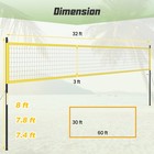 Portable Outdoor Volleyball Net Set Height Adjustable Poles Anti-sag