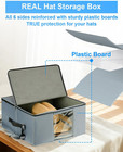 Large Cowboy Hat Storage Box With All Around Hardboard Support  Stackable  Crush