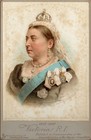 1897 Cabinet Card By Tuck Queen Victoria Diamond Jubilee Royalty Colored Photo