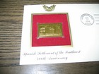 1998 Spanish Settlement Of The Southwest Gold Golden Cover Replica Stamp