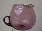 Vtg Purple Glass Cocktail Pitcher Mcm Martini Barware