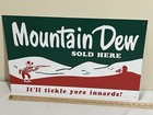 Mountain Dew Mtn Mt  Sold Here Large Plastic Sign 24  X 15  Tickle Your Innards