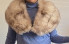 Vtg Snow Fox Fur Collar Big And Fluffy Fully Satin Lined