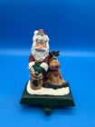 1997 Cmi Vintage Santa Reindeer Stocking Holder Cast Iron Heavy Duty Base