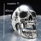 Mendel Stainless Steel Mens Large Big Giant Gothic Skull Ring For Men Size 7-15
