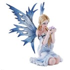  4 75 Inch Fairyland Blue Winged Fairy With Flowers Statue Figurine  4 5  