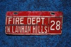 Vintage West Lanham Hills Maryland Fire Dept License Plate Topper   28