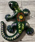 Mexican Folk Art Talavera Pottery Handmade Hand Painted Green Gecko Wall Art 5 