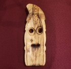 Wooden Hand Carved African Warrior Tribal Head- Primitive Wood Art Home Decor