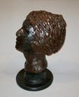 Old Antique Vtg 19th C 1800s Large Folk Art Hand Carved Wax Beeswax Bust Figure