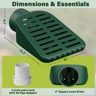 4 Inch Yard Drain Grate For Sump Pump And Downspout With Pipe Adapters