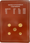 Set Of 5 Kazakhstan Coins In Info Card W stamp   Postmark