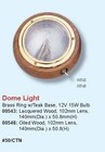 Pactrade Marine Boat 4  Dome Light Pc Lens Brass Ring Teak Base Housing 15w Bulb