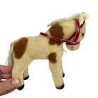 Steiff Pinto Pony Mohair Plush Horse 1960s Chest Tag Red Bridle