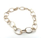 16    925 Sterling Silver Hammered Large Oval Link Necklace 54g