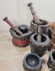 Vintage Antique Wooden Mortar   Pestle Lot Wooden Apothecary Rx Estate Lot