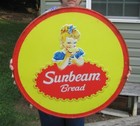 Huge 24  Little Miss Sunbeam Bread Embossed Steel Advertising Sign For Man Cave