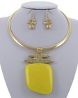 Oversized  Acrylic Pendant Necklace   Earring Set