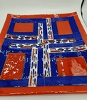 Vintage Mid Century Glass Fusion Art Glass Plate 11    11  Bold Geometric Patriot