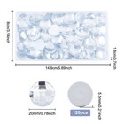 120 Pcs 20mm Large Flat Back Round Acrylic Rhinestone Gems With Container Cle   