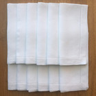 White Linen Hem Stitch Dinner Napkins - Set Of 12 20 x20 -ladder Hem Stitch
