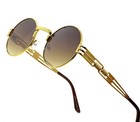 Sunglasses Men Shades Round Gold Frame Hip Hop Style Retro New Model Eye Glasses