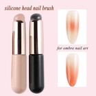 Fcozpjk Silicone Brush For Ombre Nail Art 2pcs Reusable S  Silicone Brush