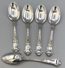 Baronial Old By Gorham Sterling Silver Set Of 5 Small Spoons 4 7 8 