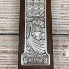 Vintage H s  Norway Heilag Olav Wood   Pewter Viking Matchbox Holder Wall Decor