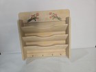 Letter Holder Wall Mount Mail Sorter Key Rack Blond Pine Wood Farmhouse Decor