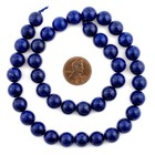 Vintage Round Dark Lapis Lazuli Beads 10mm Blue Gemstone 16 Inch Strand