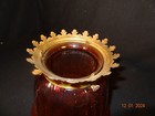 Antique Victorian Cranberry Ribbed Oil Lamp Shade Globe Ceiling Hall Light