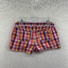 Y2k Vintage Low Rise Shorts 4 26 Gingham Plaid Hot Pants Preppy
