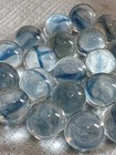 Lot Of 25 Clear Glass Marbles With Light Blue Line  56 