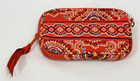 Retired Vera Bradley Paprika Small Cosmetic Pouch Quilted Orange 5 5  Mandala